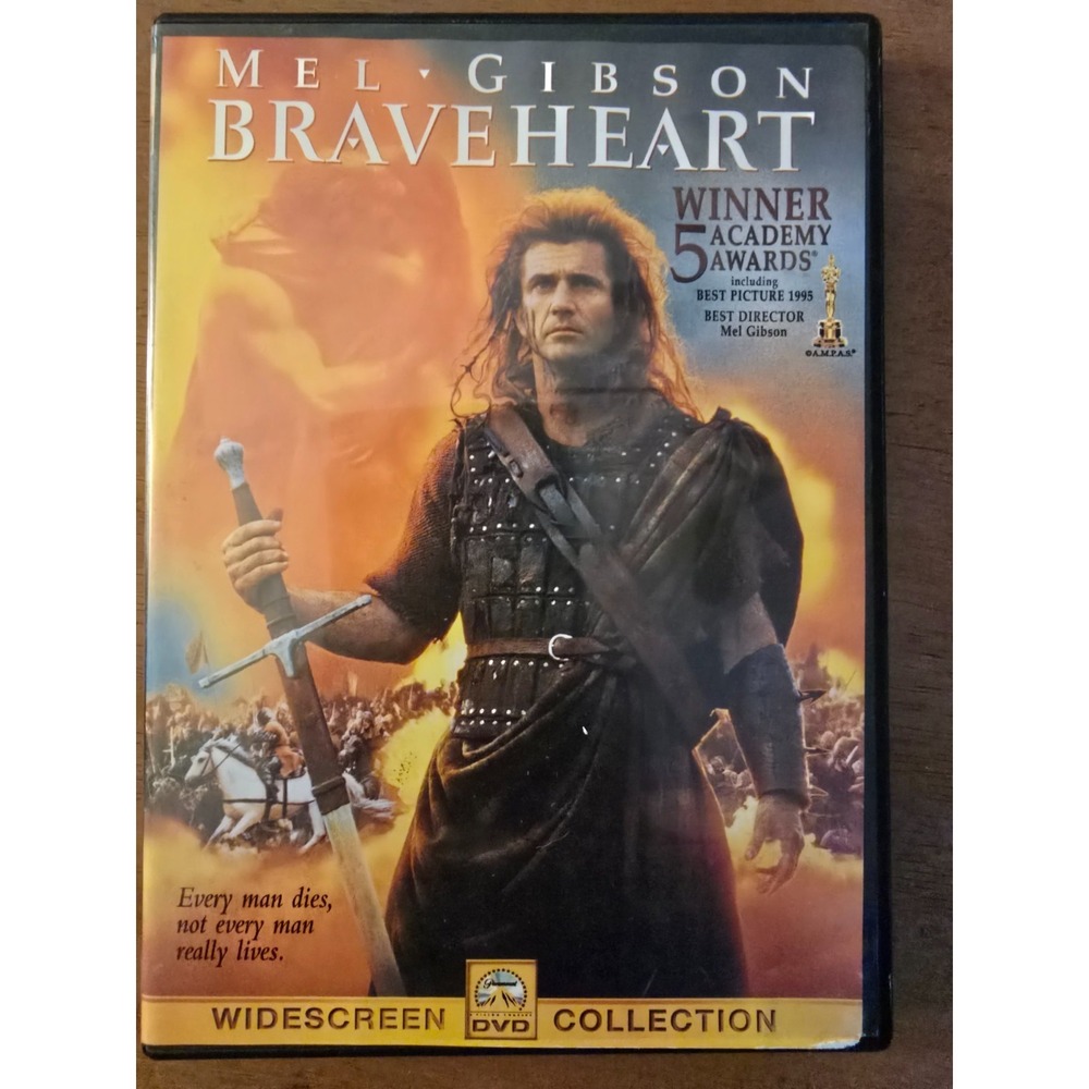 Braveheart‎ (DVD, 1995), Mel Gibson, Widescreen, Excellent Condition